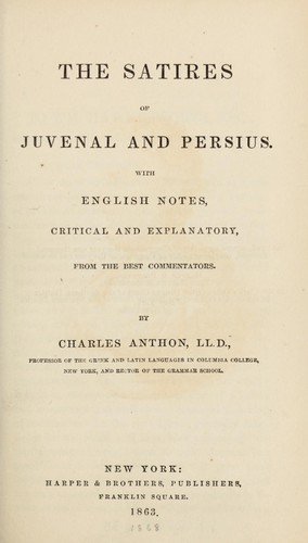 The satires of Juvenal and Persius