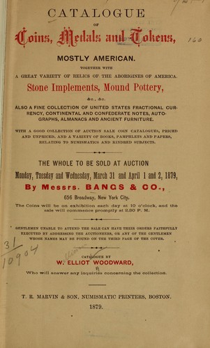 Catalogue of coins, medals and tokens, mostly American