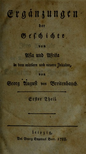 Erganzungen der Geschichte von Asia und Afrika