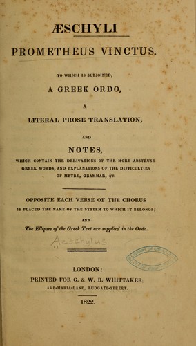 Æschyli Prometheus vinctus