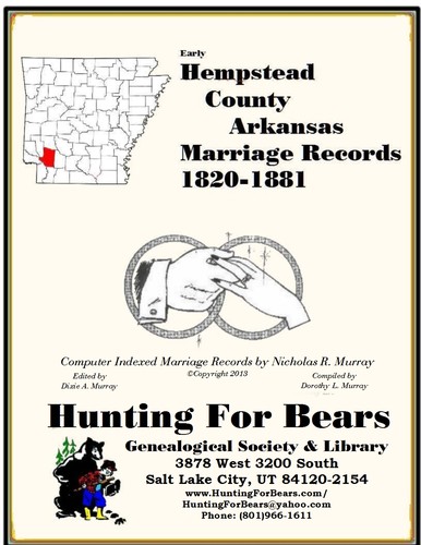 Early Hempstead County Arkansas Marriage Records 1819-1929
