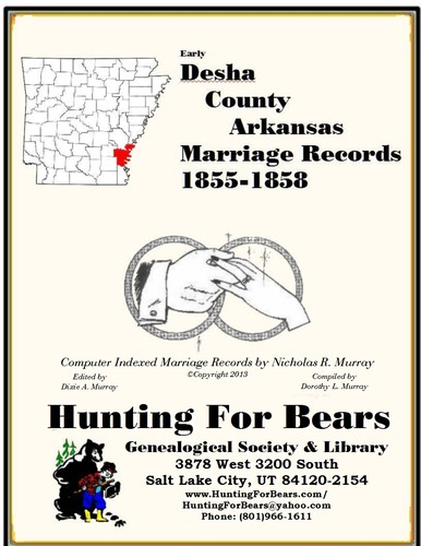 Early Desha County Arkansas Marriage Records 1855-1858