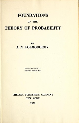 Foundations of the theory of probability