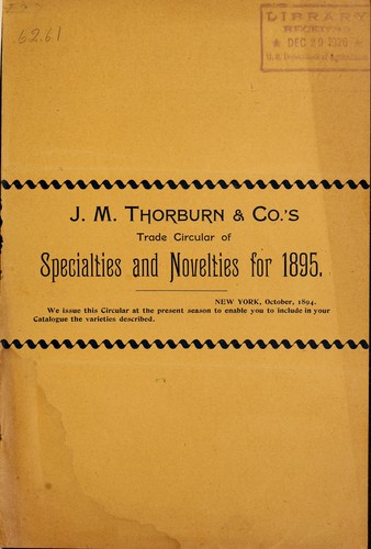 J.M. Thorburn & Co.'s trade circular of specialties and novelties for 1895