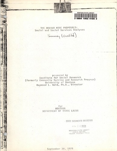 The Decker Mine proposals