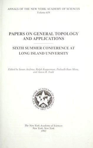 Papers on general topology and applications : sixth summer conference at Long Island University
