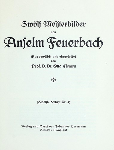Zwolf Meisterbilder von Anselm Feuerbach