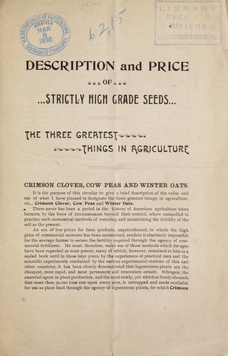 Description and price of strictly high grade seeds