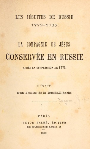 Les Jésuites de Russie, 1772-1785