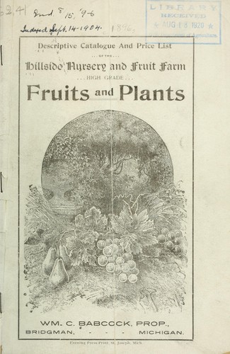 Descriptive catalogue and price list of the Hillside Nursery and Fruit Farm