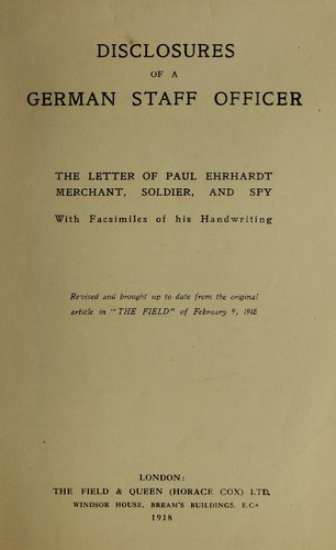 Disclosures of a German staff officer