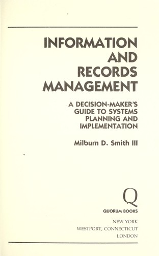 Information and records management