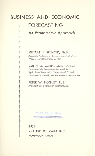Business and economic forecasting