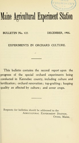 Experiments in orchard culture