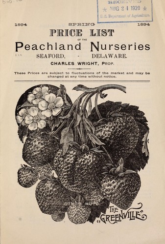 Spring price-list of the Peachland Nurseries