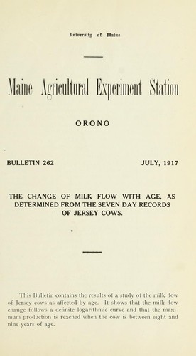 The change of milk flow with age, as determined from the seven day records of Jersey cows