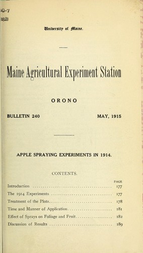 Apple spraying experiments in 1914