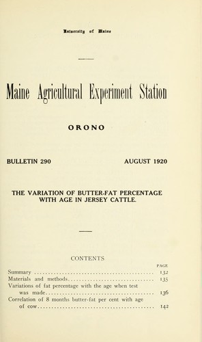 The variation of butter-fat percentage with age in Jersey cattle
