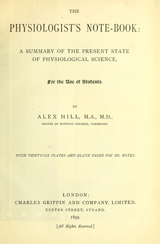 The physiologist's note-book
