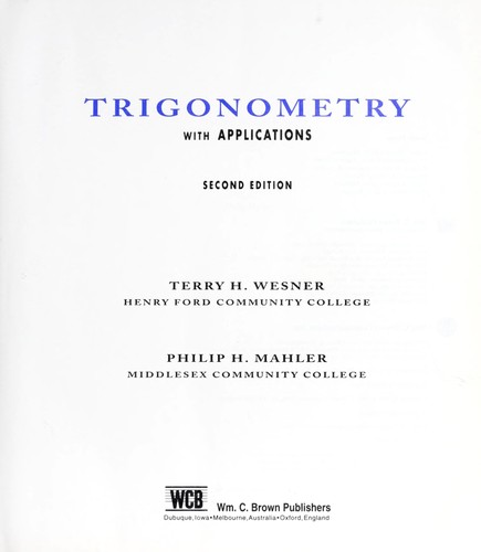 Trigonometry, with applications