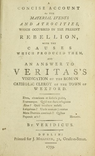 A concise account of the material events and atrocities, which occurred in the present rebellion