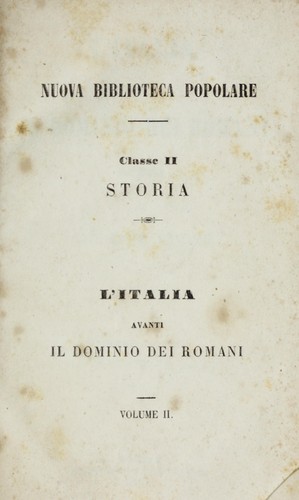 L'Italia avanti il dominio dei romani