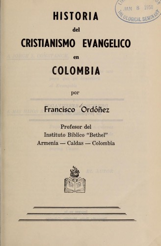 Historia del Cristianismo evange lico en Colombia
