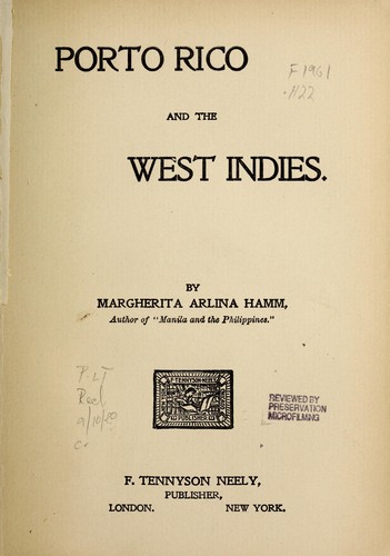 Porto Rico and the West Indies