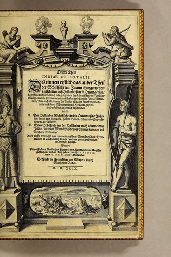 Dritter Theil Indiae Orientalis, darinnen erstlich das ander Theil der Schifffahrten Joann Huygens von Lintschotten auss Hollandt, so er in Orient gethan, begriffen, vnd fürnemlich alle gelegenheit derselbigen Landen, Insulen, Meerpforten, &c. so vnterwegen auffstossen, vnd dann in India fürkommen, wie auch alles, was der Author allda im Landt, vnd nachmals auff seiner Widerreyse nach Hollandt gesehen vnd erfahren, eygentlich beschrieben wirdt