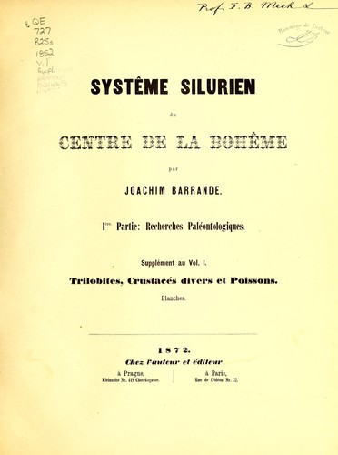 Systême silurien du centre de la Bohême