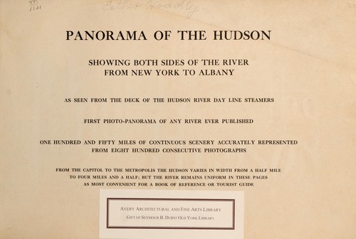 Panorama of the Hudson showing both sides of the river from New York to Albany as seen from the deck of the Hudson River day line steamers