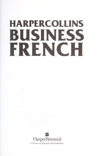Harpercollins Business French