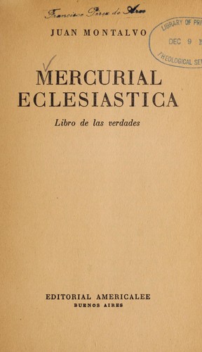 Mercurial eclesia stica, libro de las verdades
