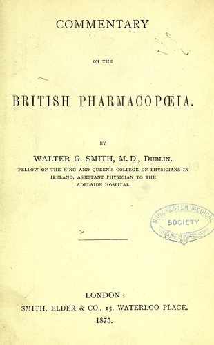 Commentary on the British pharmacopoeia
