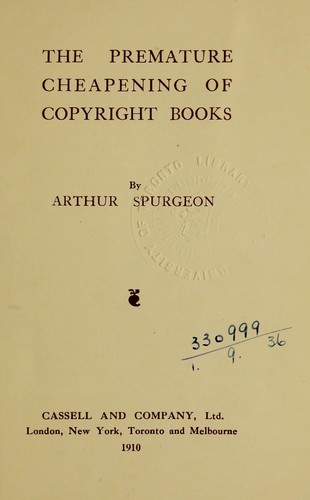 The premature cheapening of copyright books