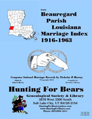 Beauregard Parish La Marriage Index 1916-1963