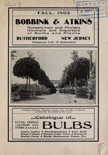 Catalogue of Dutch, French, Japanese and other bulbs