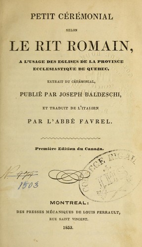 Petit cérémonial selon le rit romain