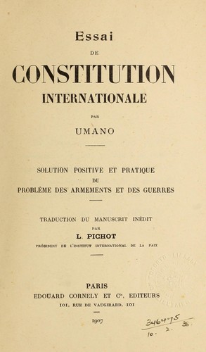 Essai de constitution internationale