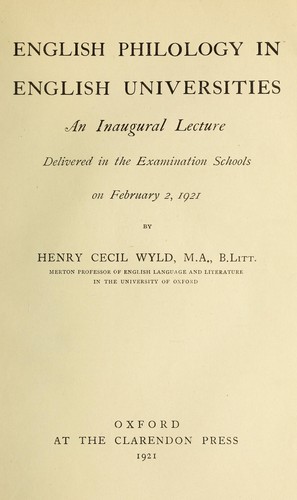 English philology in English universities