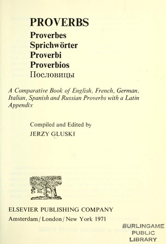 Proverbs. Proverbes. Sprichwörter. Proverbi. Proverbios. Poslovit͡s︡y