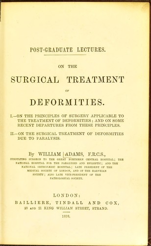 On the surgical treatment of deformities