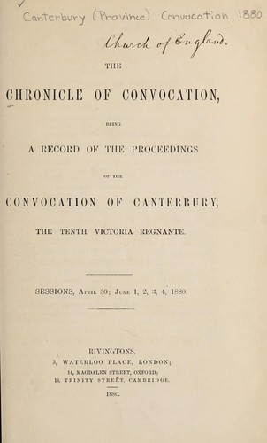 The Chronicle of Convocation