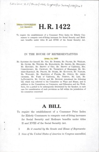 A bill to require the establishment of a Consumer Price Index for Elderly Consumers to compute cost-of-living increases for Social Security and Medicare benefits under titles II and XVIII of the Social Security Act