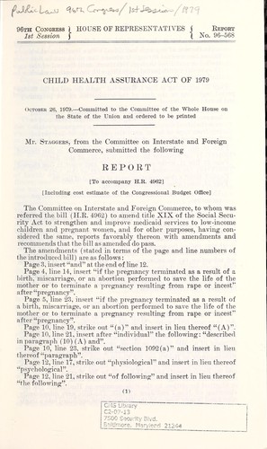Child health assurance act of 1979