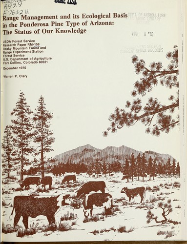 Range management and its ecological basis in the ponderosa pine type of Arizona
