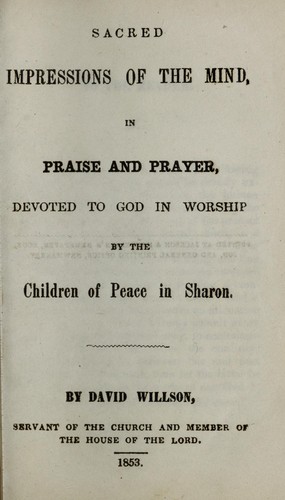 Sacred impressions of the mind, in praise and prayer
