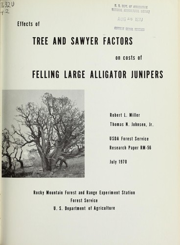 Effects of tree and sawyer factors on costs of felling large alligator junipers