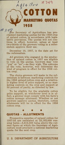 Cotton marketing quotas 1958