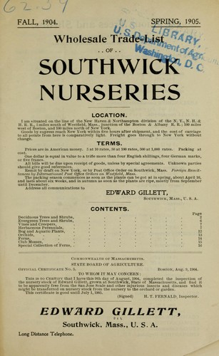 Wholesale trade-list of Southwick Nurseries